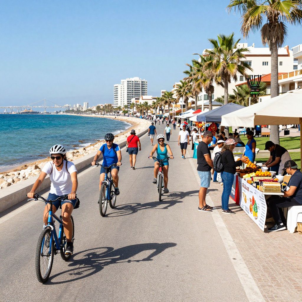 Biking along the Corniche Promenade