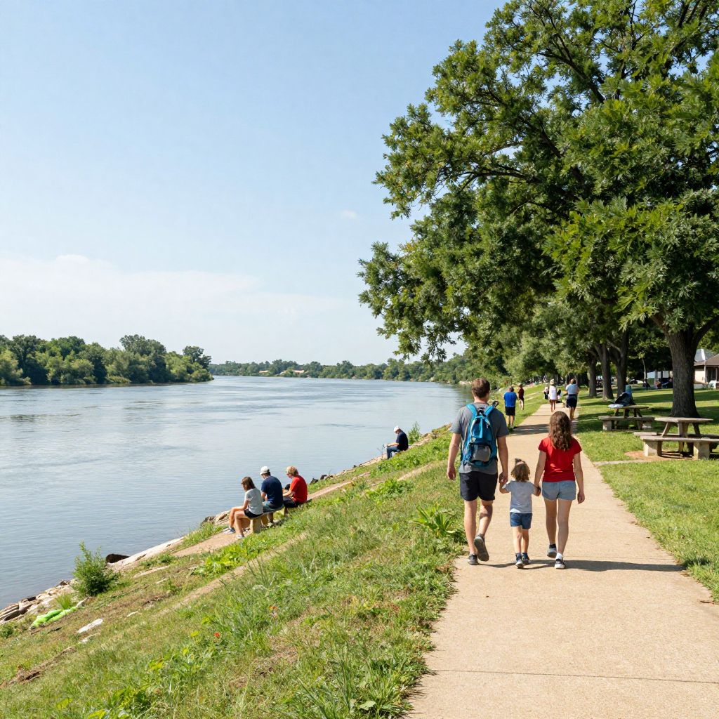 Stroll Along the Shore of the Arkansas River at South Main Park