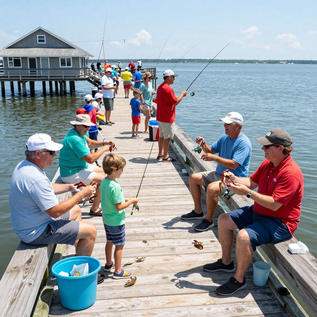 Crabbing at Cape Charles Fishing Pier