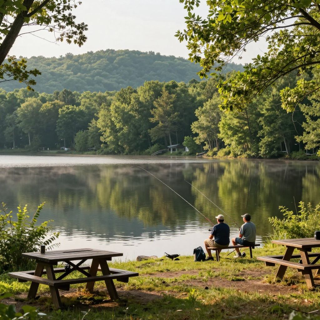 Fishing at Mirror Lake