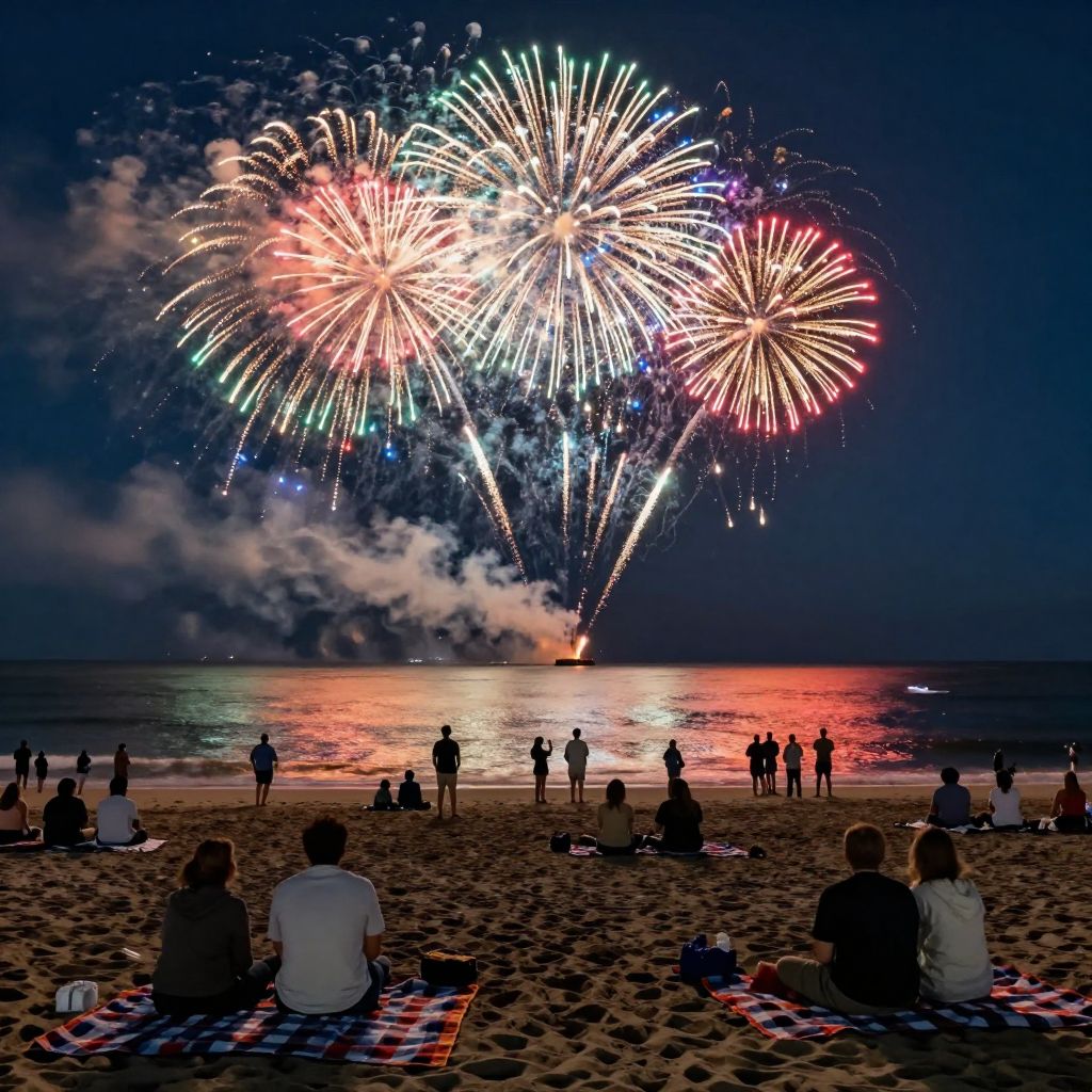 Fireworks over the Ocean